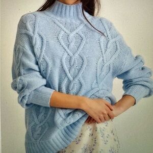 LoveShackFancy Izia Cable Knit Sweater